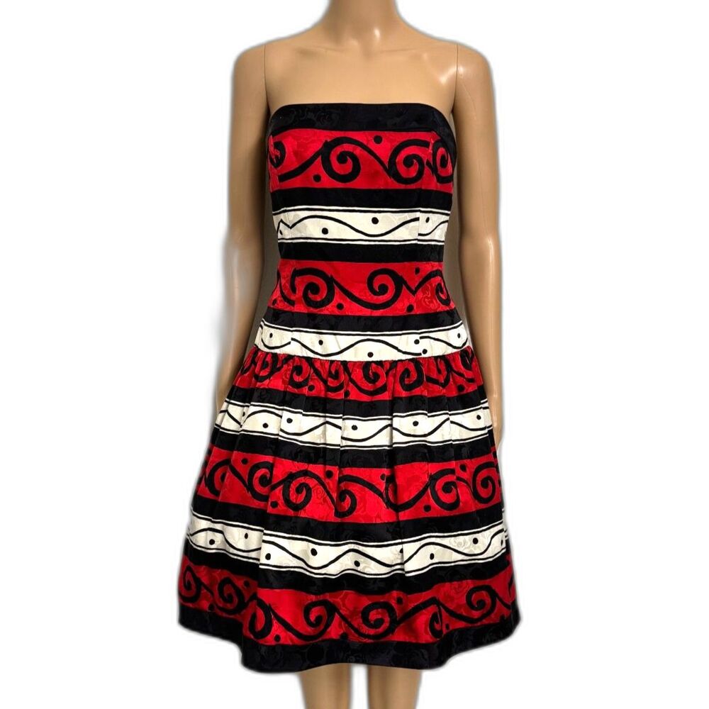 2/$100 Vintage 1980s AJ BARI Silk Cocktail Dress